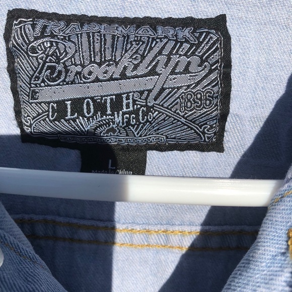 Brooklyn Cloth graphic Artisan oversized denim jacket New L - Picture 9 of 14